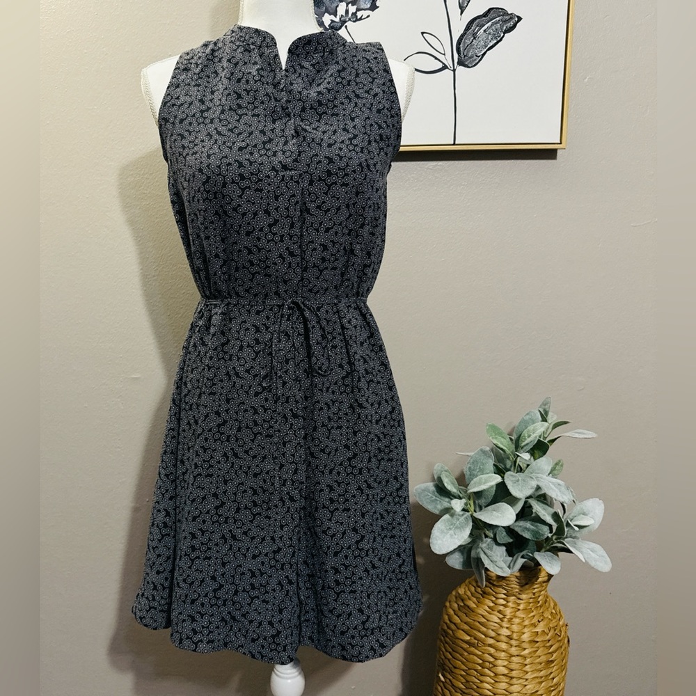 LOFT Black Floral Mini Dress